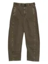 Lemaire Belted Panelled Jeans In Green