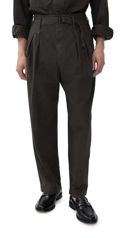 Lemaire Belted Pleated Pants Dark Brown