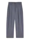 Lemaire Gray Belted Relaxed Trousers In Grey