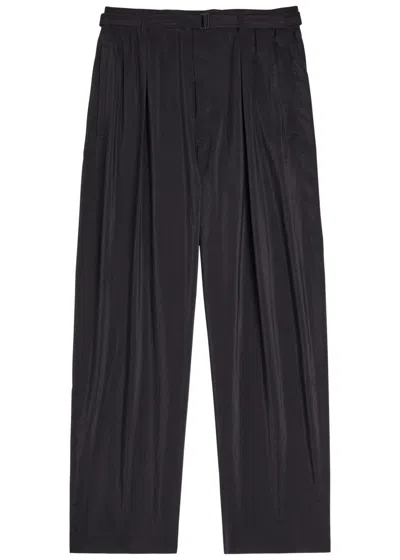 Lemaire Belted Relaxed Straight-leg Trousers In Black