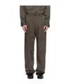 Lemaire Pleated Waistband Trousers With Practical Pockets In Black