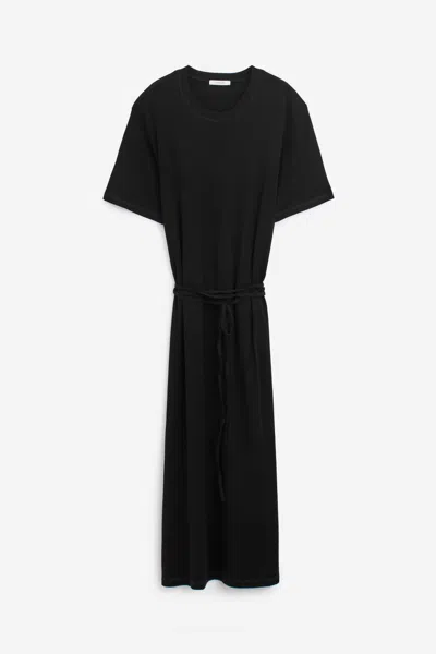 Lemaire Belted Rib Dress In Black