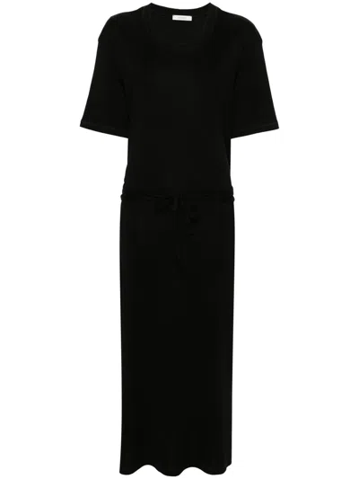 Lemaire Belted Rib T-shirt Dress Clothing In Black