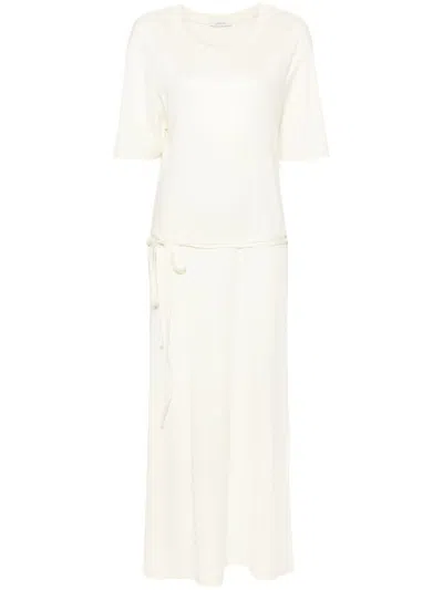 Lemaire Belted T-shirt Maxi Dress In Beige