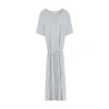 Lemaire Belted Rib Dress Blue Grey In Grey
