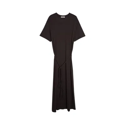 Pre-owned Lemaire Belted Rib T-shirt Dress 'squid Ink' In Black