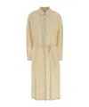 Lemaire Cotton Shirt Dress Featuring Belted Waist In Neutral