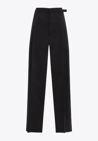Lemaire Dark Brown Silk Belted Pants