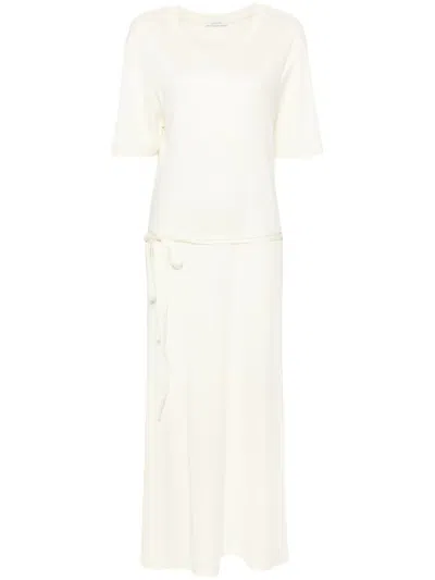Lemaire Belted T-shirt Maxi Dress In White
