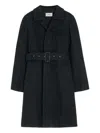 Lemaire Belted Tailored Coat Clothing In Black