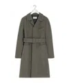 Lemaire Belted Tailored Coat In Green