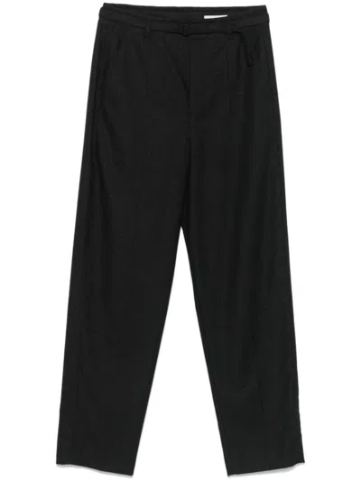 Lemaire Belted Tailored Trousers In Black
