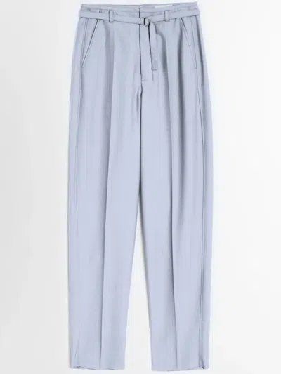 Lemaire Belted Tailores Pants In Grey