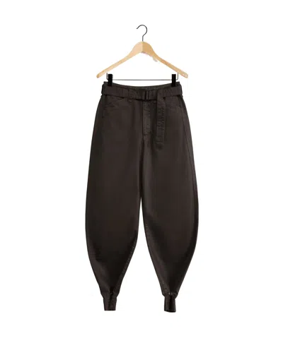 Lemaire Belted Tapered Casual Pants In Black