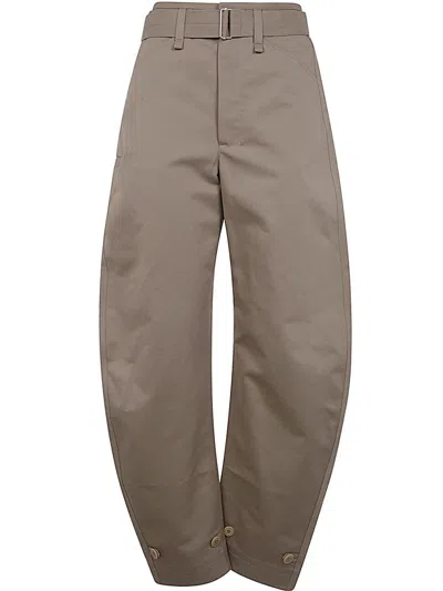 Lemaire Women's Belted Tapered Pants In Beige