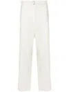 Lemaire Belted Tapered Trousers In Neutrals