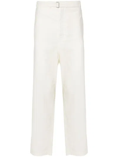 Lemaire Belted Tapered Trousers In Neutrals