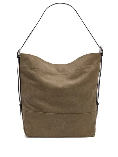 Lemaire Belted Tote Bag In Brown
