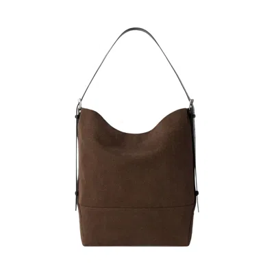 Pre-owned Lemaire Belted Tote Bag 'dark Chocolate' | Tan | Women's Size Onesize
