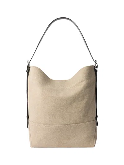 Lemaire Belted Tote Bag Dark Linen