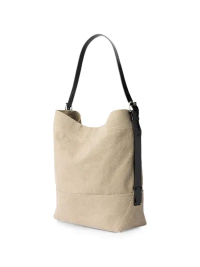 Lemaire Belted Tote Bag In Heavy Eco Cotton Canvas In Neutral