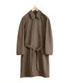 Lemaire Belted Trench Coat In Brown