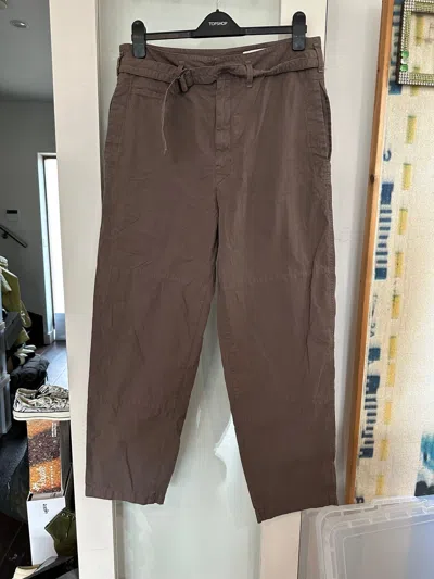 Pre-owned Lemaire Belted Trouser In Brown