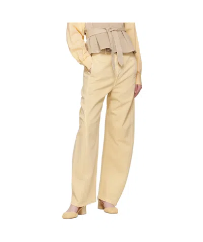 Lemaire Belted Trousers In Neutral