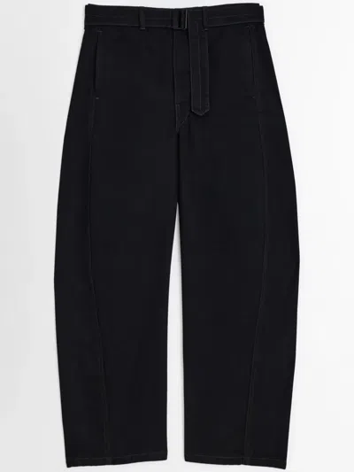 Lemaire Belted Trousers In Black