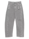 Lemaire Twisted Belted High Waist Jeans In Gray