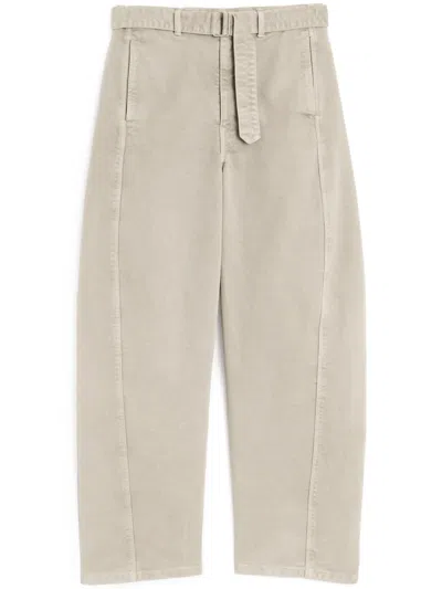Lemaire Belted Trousers In Neutrals