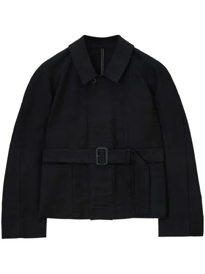 Lemaire Belted Two Pocket Jacket In Bk999 Black