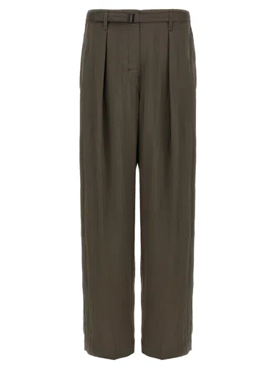 LEMAIRE LEMAIRE BELTED VISCOSE TROUSERS WITH ADJUSTABLE WAISTBAND