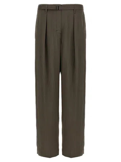 LEMAIRE BELTED VISCOSE TROUSERS WITH ADJUSTABLE WAISTBAND