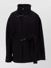 Lemaire Belted Waist Short Duffle Coat In Black