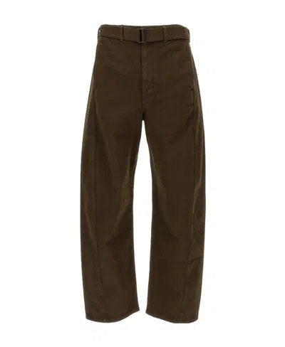Lemaire Belted Wide-leg Trousers In Black