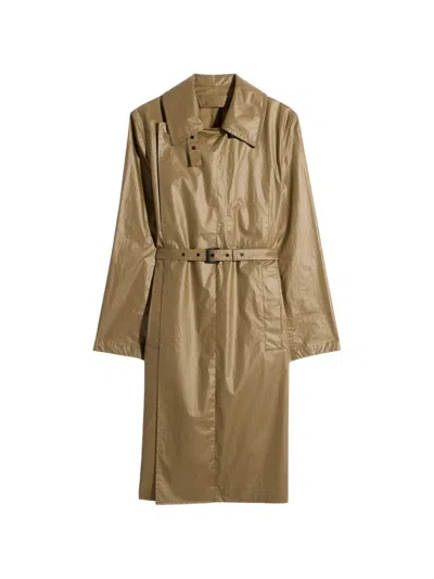 Lemaire Belted Wrap Coat In Brown