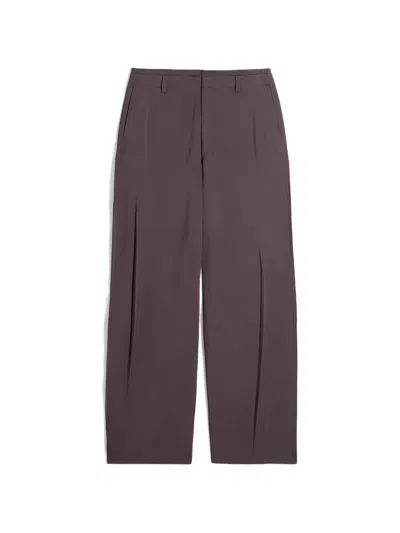 Lemaire Belt-loop Pleated Trousers In Brown