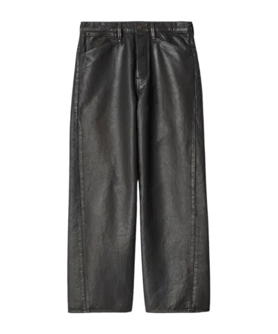 Lemaire Belt-loops Leather Pants In Black