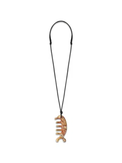 Lemaire Beluga Gua Sha Necklace In Yellow Jasper In Orange
