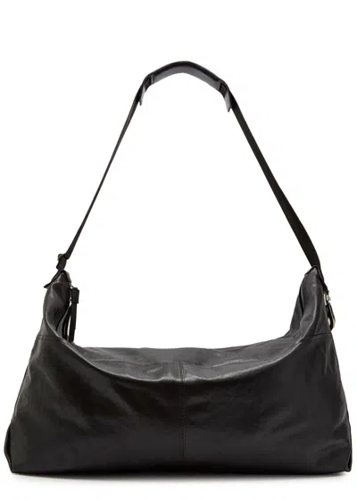 Lemaire Berlingot 72hr Leather Weekend Bag In Black