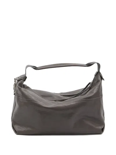 Lemaire Berlingot Leather Shoulder Bag In Gray