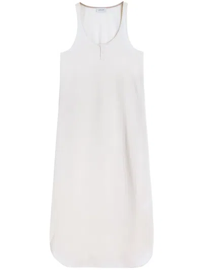 Lemaire Maxikleid Mit Diagonalschnitt In White