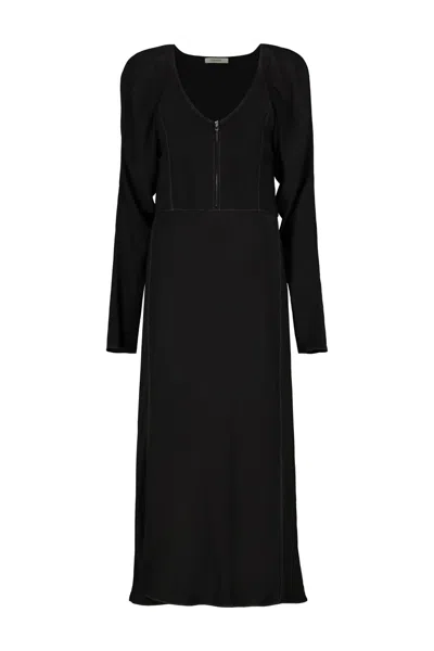 Lemaire Bias Cut Midi Dress In Black