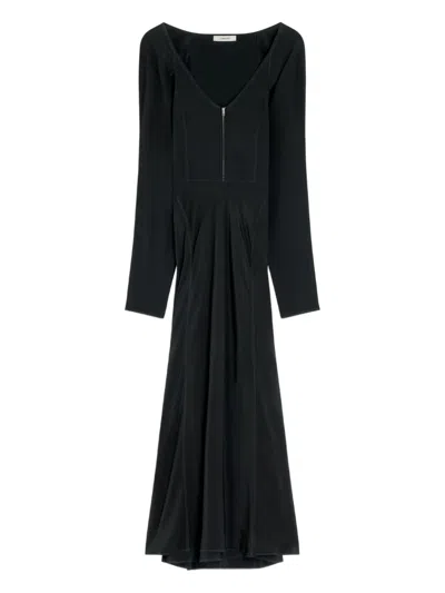 Lemaire Bias-cut Raglan-sleeve Midi Dress In Black