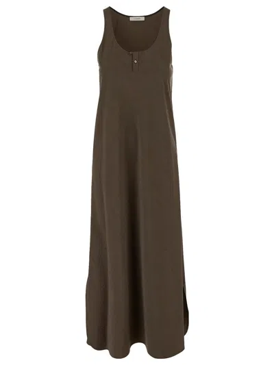 Lemaire Bias Cut Tank Dress In Brown