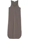 Lemaire Bias Cut Tank Dress In Walnut