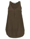 Lemaire Tank Top With Bias Cut And Scoop Hem In Brown