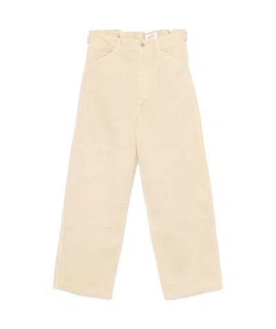 Lemaire Big Work Trousers In Yellow
