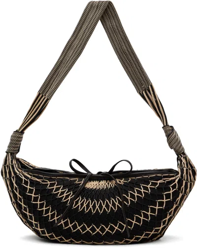 Lemaire Black & Beige Croissant Filt Bag